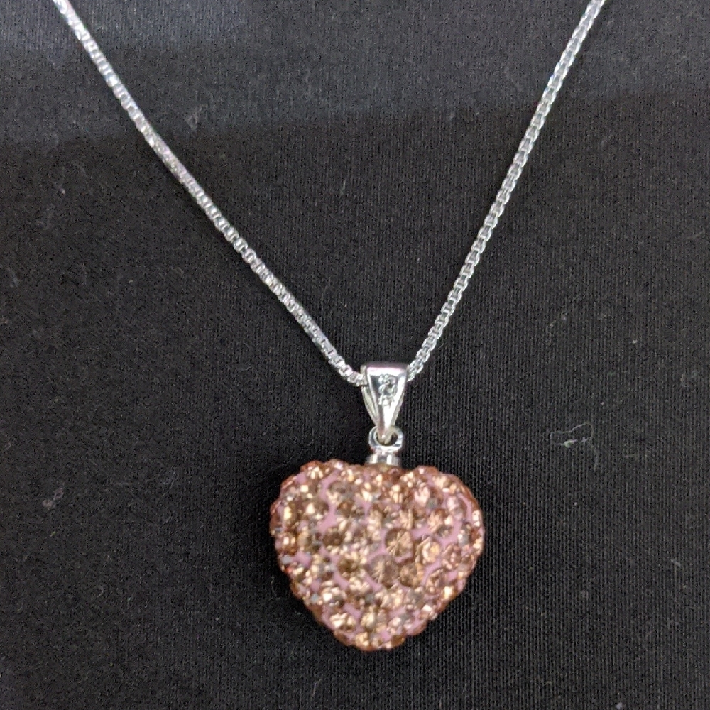 Sterling Silver S925 Heart Pendant And S925 Necklace